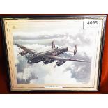 Lancaster Bomber small framed Print. Good.