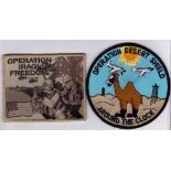 American Gulf War Patches (2) Operation Desert Shield 'Around the Clock' patch and an Operation