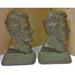 Vintage cast Abraham Lincoln book ends produced as a commemorative for his Presidentship.