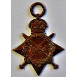 British 1914 - 1915 Star named to 855 PTE. W.J. Salmon, Middlesex Regiment.