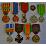 French Medals (11) Including: Croix de guerre 1939 with mention in the despatches clasp, National