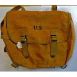 American WWII US Army Mussette Canvas Backpack Field Pack Bag Pack (Reproduction)