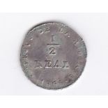 Argentina - La Rioja, 1854B 1/2 Real, KM22. AEF