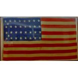 An Original "Old Glory" Baltimore Style Flag - 32 star pattern from 1858, converted to a 34 star