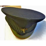 Welsh Guards Bandsman Service Cap, peaked cap with brass trimming dated 1963, size 6" 5/8". In