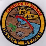 American Gulf War Patch "Choke on it, Saddam Desert Storm" theatre made patch, Patron Det A.