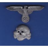 German Waffen SS Alloy Cap Eagle badge as was issued late in the war when metals were more scarce