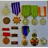 French and Asian Medals (11) including: 1883 - 1885 Tonkin medals (Army and Naval variants) Thailand