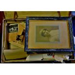 A large suitcase of photographs, ephemera, postcards, etc - nice mixed condition, some shooting