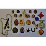 Badges - a collection of (22) badges, military and other: R.A.F.A., Civil Defence Corps, Rifle