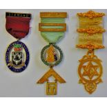 Masonic Jewels (3) including: Royal Masonic Benevt Instn, 1940 with Steward clasp, Abiff Lodge No.