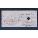 Great Britain 1842 Harveys & Hudsons Bankers Norwich. Cheque Wymondham, Pink on White, stamped '