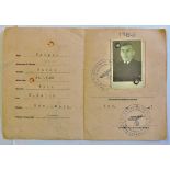 German 1941 Kennfarte ID Card to Anton Berger, Polizei Stamp marks.