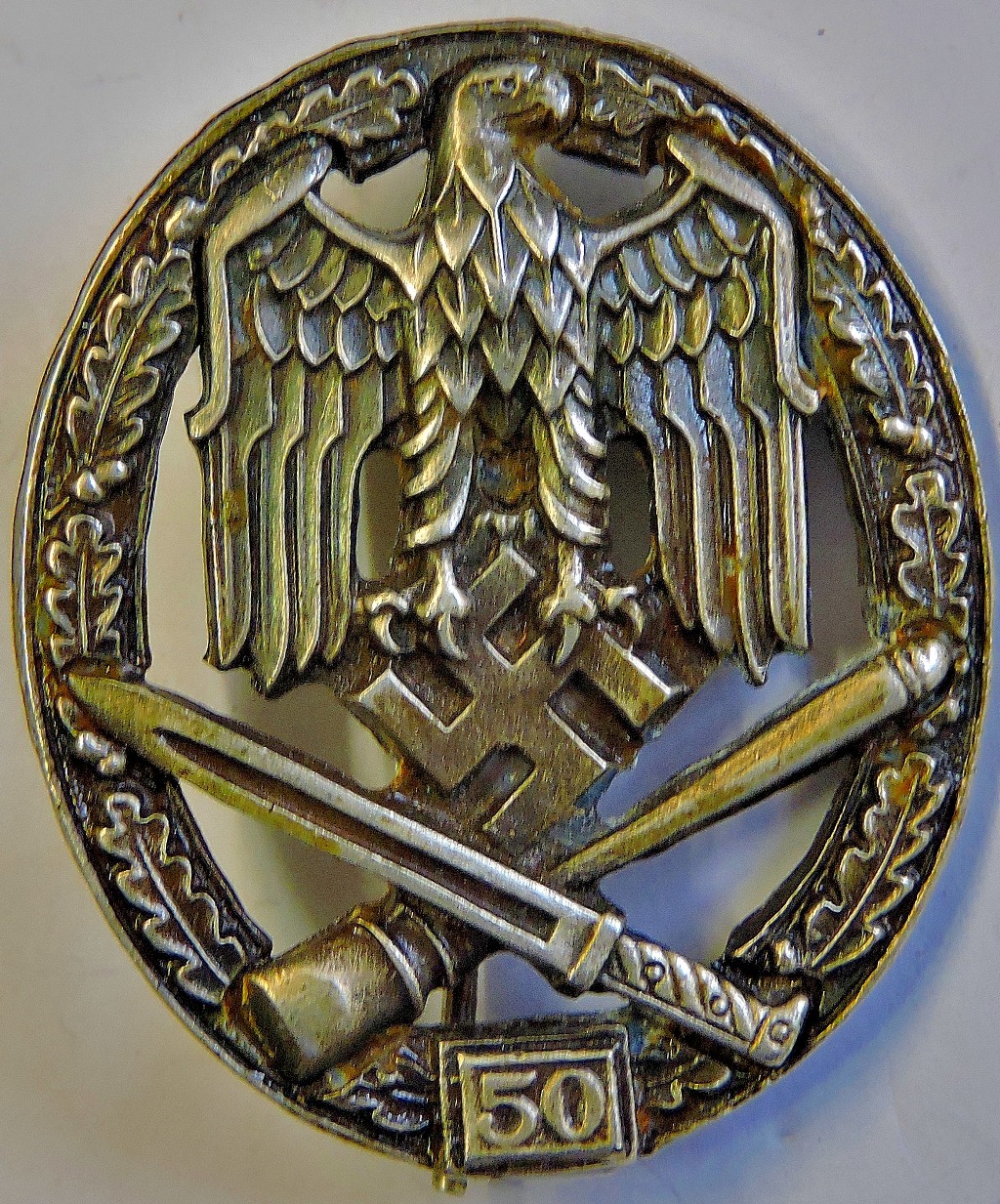 German WWII General Assault Badge for '50' engagements (Sold as is)