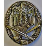 German WWII General Assault Badge for '50' engagements (Sold as is)