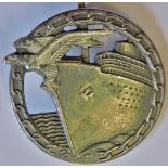 German WWII Pattern Blockade Runners' War Badge, maker marked 'FEC OTTO PLACZEK BERLIN AUSF.SCHWERIN