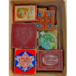 A Collection of 7 old games dating back to the 1930's including, Contack, Dominoes, Eight men on a