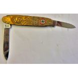 German Nazi commemorative 1930's Pen Knife "For honour and freedom, for right an truth" and