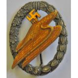 German WWII Period Parachutist War Badge, makers mark Brehmer Berlin. 3 (Sold as is)