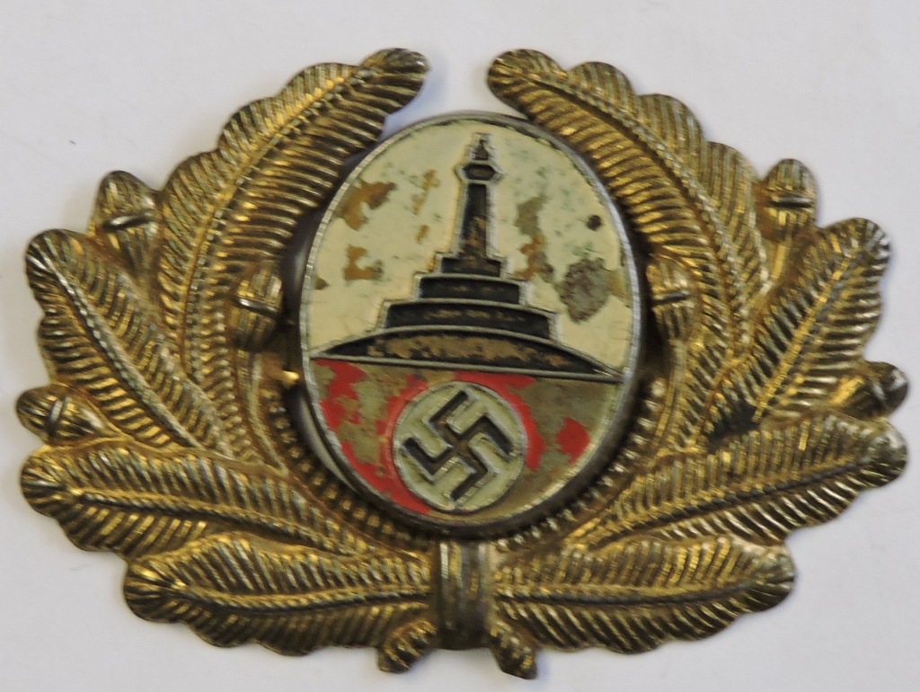 German Nazi period Old Comrades Association (Kyfffhauserbund) cap wreath, fittings A/F