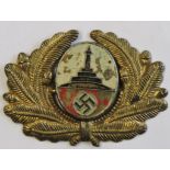 German Nazi period Old Comrades Association (Kyfffhauserbund) cap wreath, fittings A/F