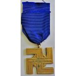 German WWII SS 25 years long Service, Good Conduct Cross, a scarce medal. (Copy)