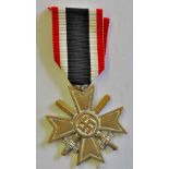 German War Cross Merit (Kriegsverdienstkreuz) 2nd Class with crossed swords, some wear to the