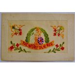 Norfolk Regiment Silk Postcard WWI, slight foxing