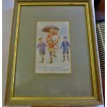 Amusing Edwardian Postcard -'Got and Cigarette Pictures Gav'nor?'-mounted framed and in good