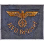 German Nazi HVD Brussels cloth patch, made from beri silk