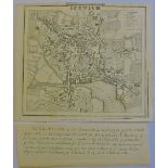 Antique Maps - 1817 Map Ipswich Town, from Excursions in Suffolk' folding crease, very fine.