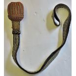 Germen WWII Heer Polizei/ Feuerwehr sword knot, officer grade. Leather strap with silver and red