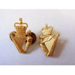 Irish Regiment Collar dogs, QC (Staybright, pinch pins, brooch fasting)