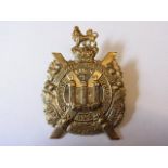 Kings Own Scottish Borderers Cap badge Victorian OR's 1889 - 1902 issue, QVC (White Metal, lugs) K&