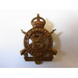 3rd county of London Yeomanry (Sharpshooters) WWI cap badge, KC (Brass. Slider) K&K: 1486