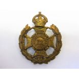 19th London Regiment (St. Pancras) WWI Cap Badge, KC (Brass, slider) K&K: 1851