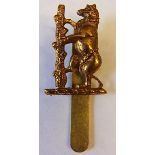 The Warwickshire Yeomanry cap badge (Brass, slider) K&K: 1408