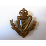 Tyneside Irish WWI Cap badge, KC (Gilding-metal, slider) K&K: 1138