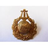 Royal Marines WWII Period Bandsman Cap badge, (Gilding-metal, lugs)