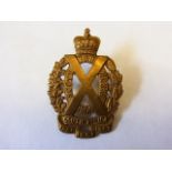 The Scottish (Yeomanry) Horse cap Badge (Brass, lugs) Scottish Crown.