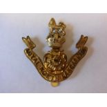 The Loyal Regiment (North Lancashire) cap badge, KC (Bi-metal, slider) K&K: 664