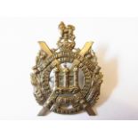Kings Own Scottish Borderers Cap badge WWI issue, KC (White Metal, lugs) K&K 628