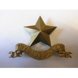 British WWI The Cameronians Scottish Rifles Pipers badge (White-Metal, three lug fixing)