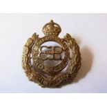 The Corps of Royal Engineers cap badge with King Edward VIII Cypher, KC (Gilding-metal, lugs) K&K: