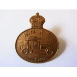 Royal Naval Air Service Armoured Car Section WWI Cap badge (Gilding-metal, lugs) K&K: 1160