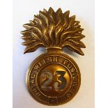 Victorian 23rd Foot (Royal Welsh Fusiliers) Glengarry Badge (Brass, lugs)