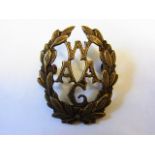 Women's Army Auxiliary Corps WWI Officers Cap badge (Bronze, lugs) K&K: 1066, rare variant.