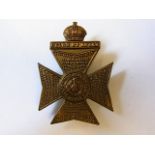 The King's Royal Rifle Corps WWI Cap badge (Brass, slider) Made by J. R. Gaunt with KC, K&K: 2011.