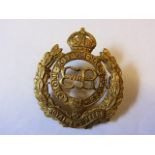 The Corps of Royal Engineers cap badge with King Edward VIII Cypher, KC (Gilding-metal, lugs) K&K: