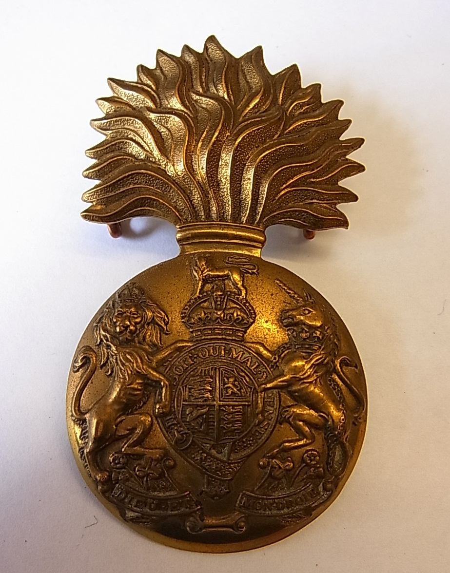 The Royal Scots Fusiliers cap badge, (Brass, lugs) KC, K&K: 920